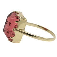 Faceted tourmaline ring in 14 carat gold-Vintage Rings-The Antique Ring Shop