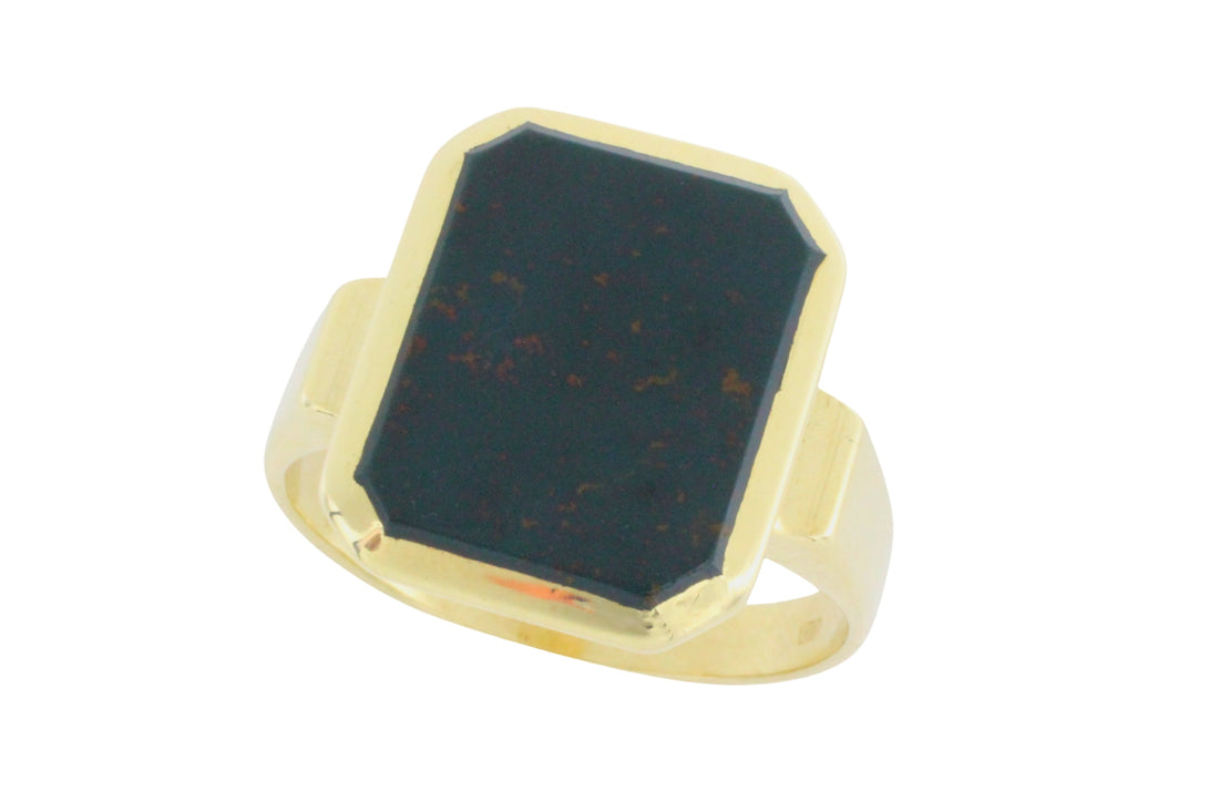 Bloodstone signet ring in 14 carat gold