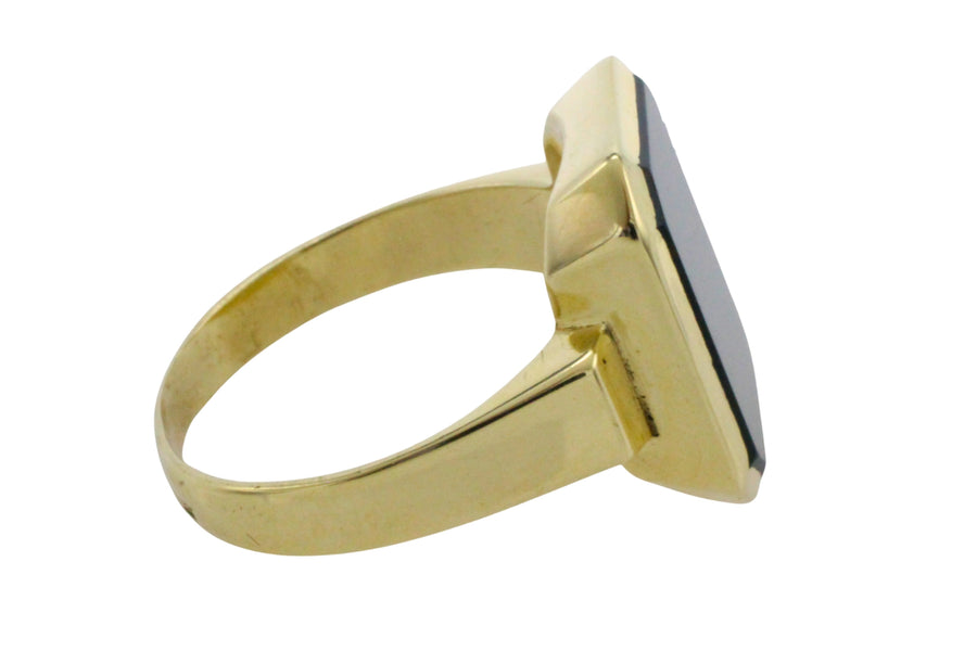 Bloodstone signet ring in 14 carat gold
