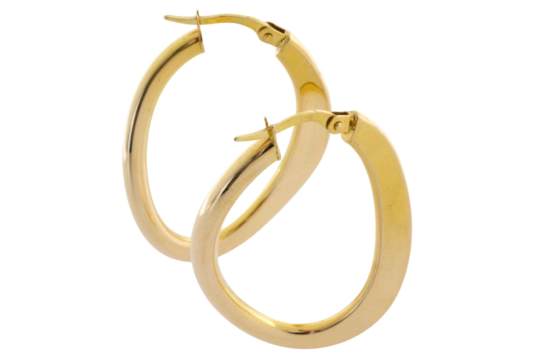 14 carat gold hoop earrings-Earrings-The Antique Ring Shop