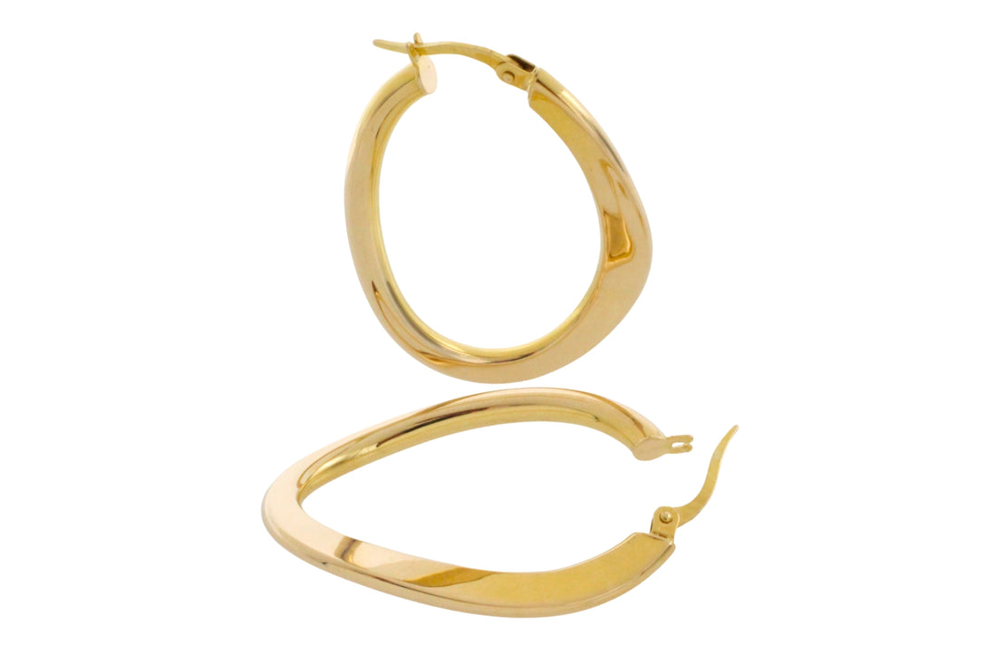 14 carat gold hoop earrings-Earrings-The Antique Ring Shop