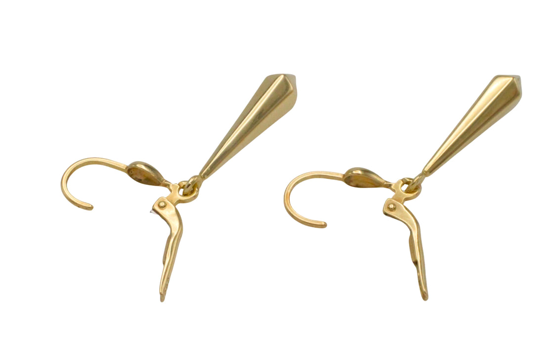 Vintage 14 carat gold pendant earrings