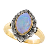 Victorian opal and rose diamond ring