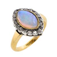 Victorian opal and rose diamond ring
