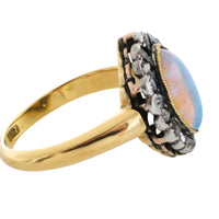 Victorian opal and rose diamond ring