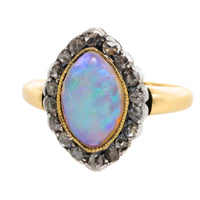 Victorian opal and rose diamond ring