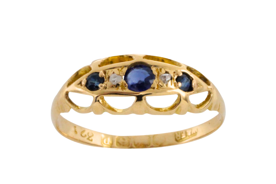 Sapphire and rose diamond ring from 1914