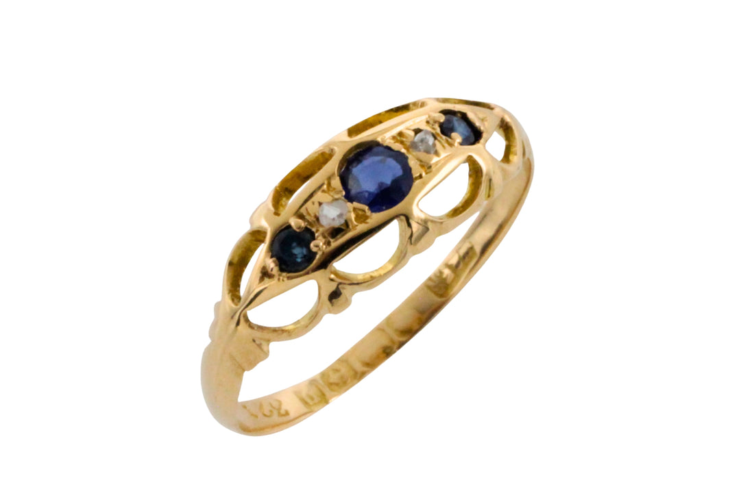 Sapphire and rose diamond ring from 1914