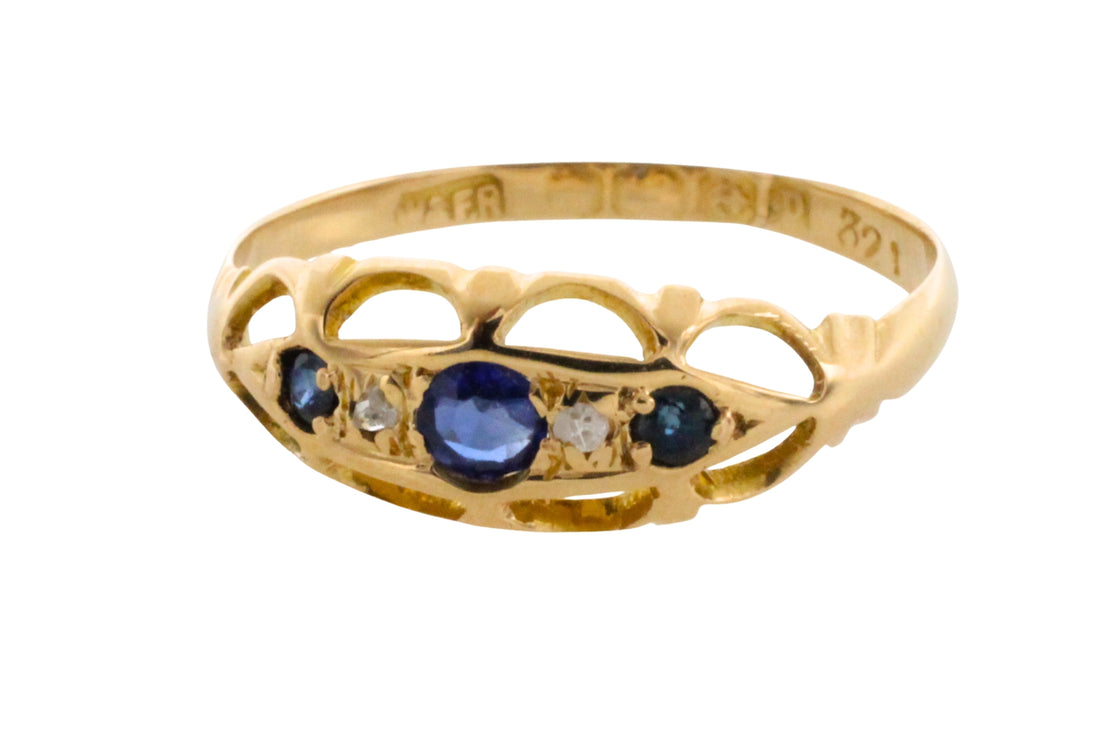 Sapphire and rose diamond ring from 1914
