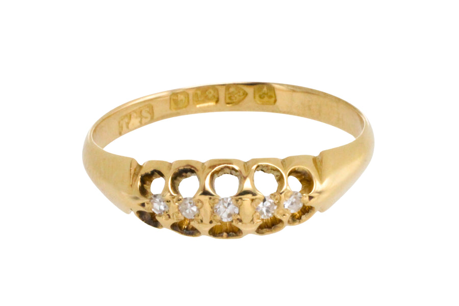 Five stone diamond ring from 1901