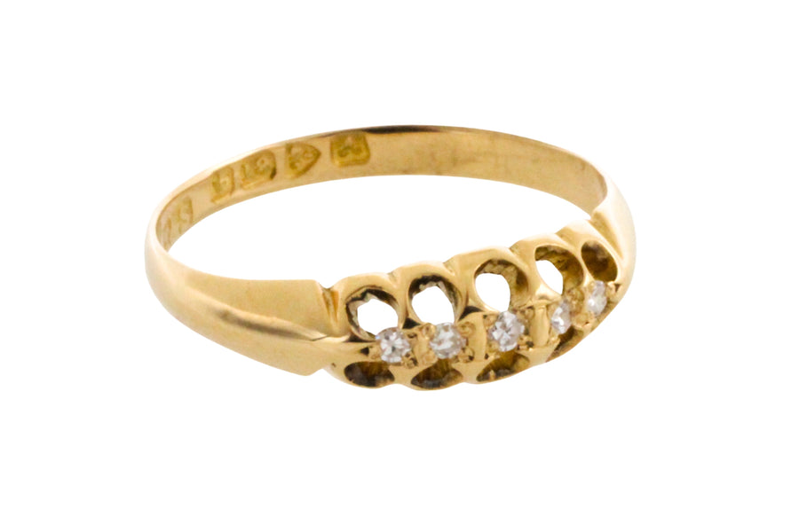 Five stone diamond ring from 1901