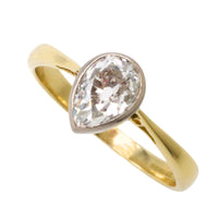 Old pear cut diamond solitaire ring-engagement rings-The Antique Ring Shop