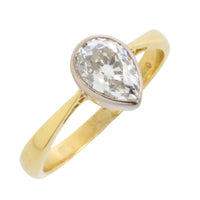 Old pear cut diamond solitaire ring-engagement rings-The Antique Ring Shop