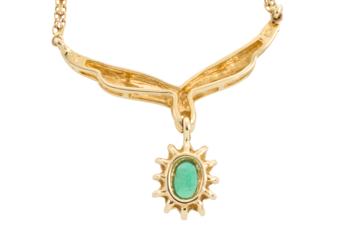 Emerald and diamond collier
