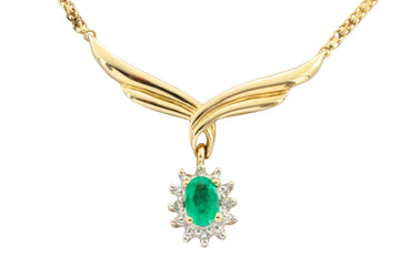 Emerald and diamond collier