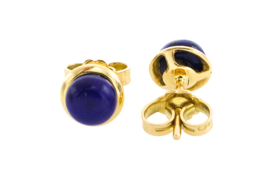 Lapiz studs in 18 carat gold