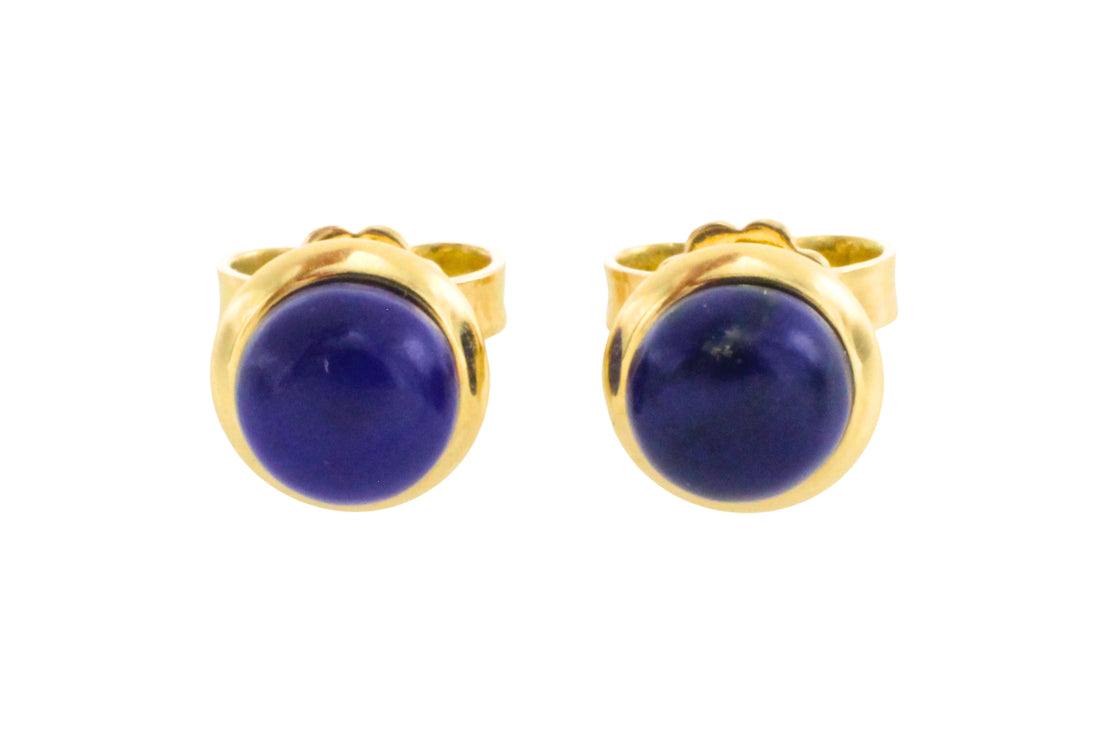 Lapiz studs in 18 carat gold