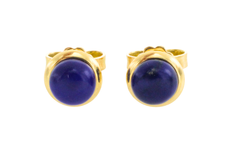 Lapiz studs in 18 carat gold