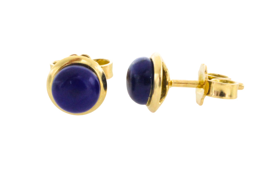 Lapiz studs in 18 carat gold