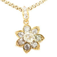 Old mine cut diamond pendant-Pendants-The Antique Ring Shop