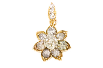 Old mine cut diamond pendant-Pendants-The Antique Ring Shop