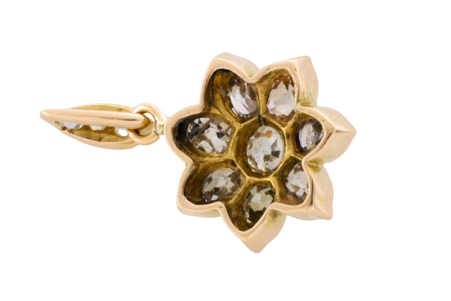 Old mine cut diamond pendant-Pendants-The Antique Ring Shop