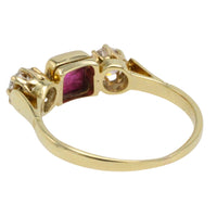 Old cut diamond and cabochon ruby ring-Antique rings-The Antique Ring Shop