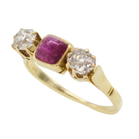 Old cut diamond and cabochon ruby ring-Antique rings-The Antique Ring Shop