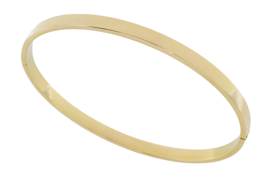Hinged bangle in 14 carat gold-Bracelets-The Antique Ring Shop