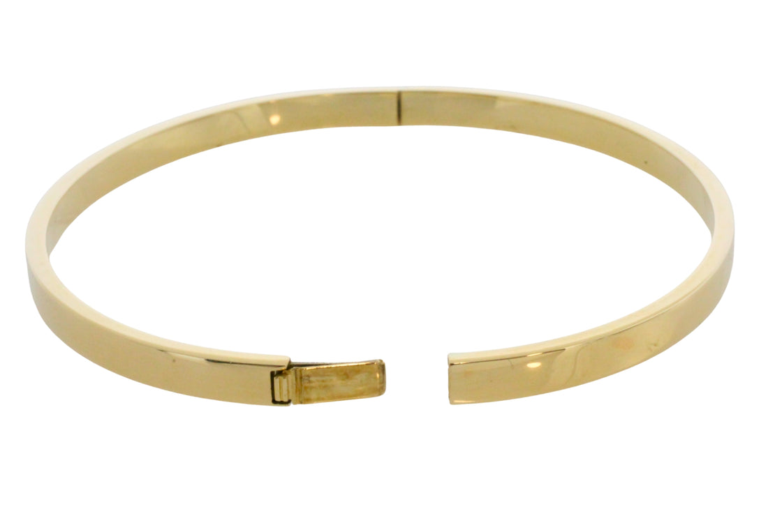 Hinged bangle in 14 carat gold-Bracelets-The Antique Ring Shop