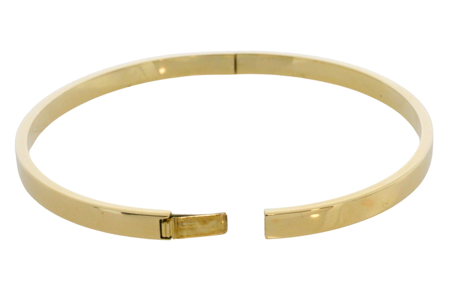 Hinged bangle in 14 carat gold-Bracelets-The Antique Ring Shop