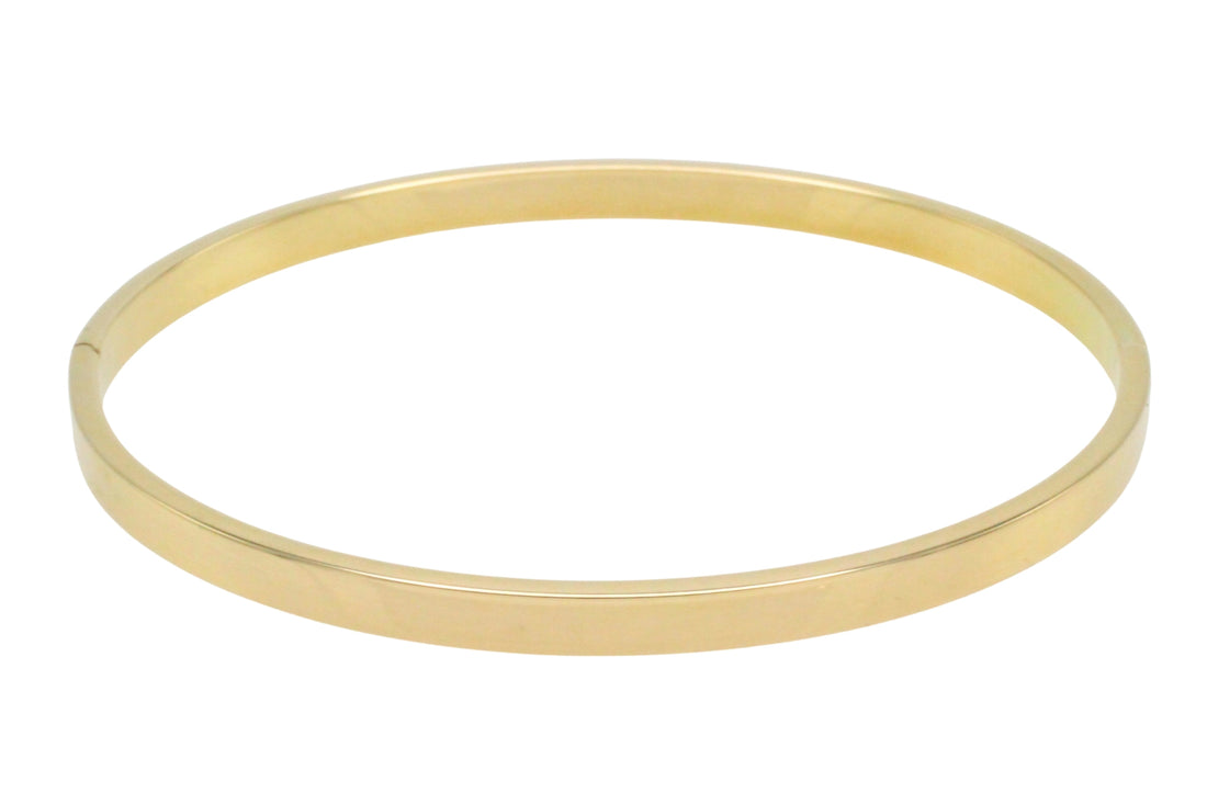 Hinged bangle in 14 carat gold-Bracelets-The Antique Ring Shop