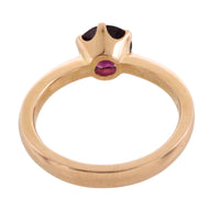 18 carat gold garnet solitaire ring-Vintage Rings-The Antique Ring Shop