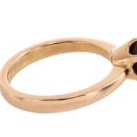 18 carat gold garnet solitaire ring-Vintage Rings-The Antique Ring Shop