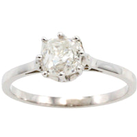 Old mine cut diamond solitaire ring
