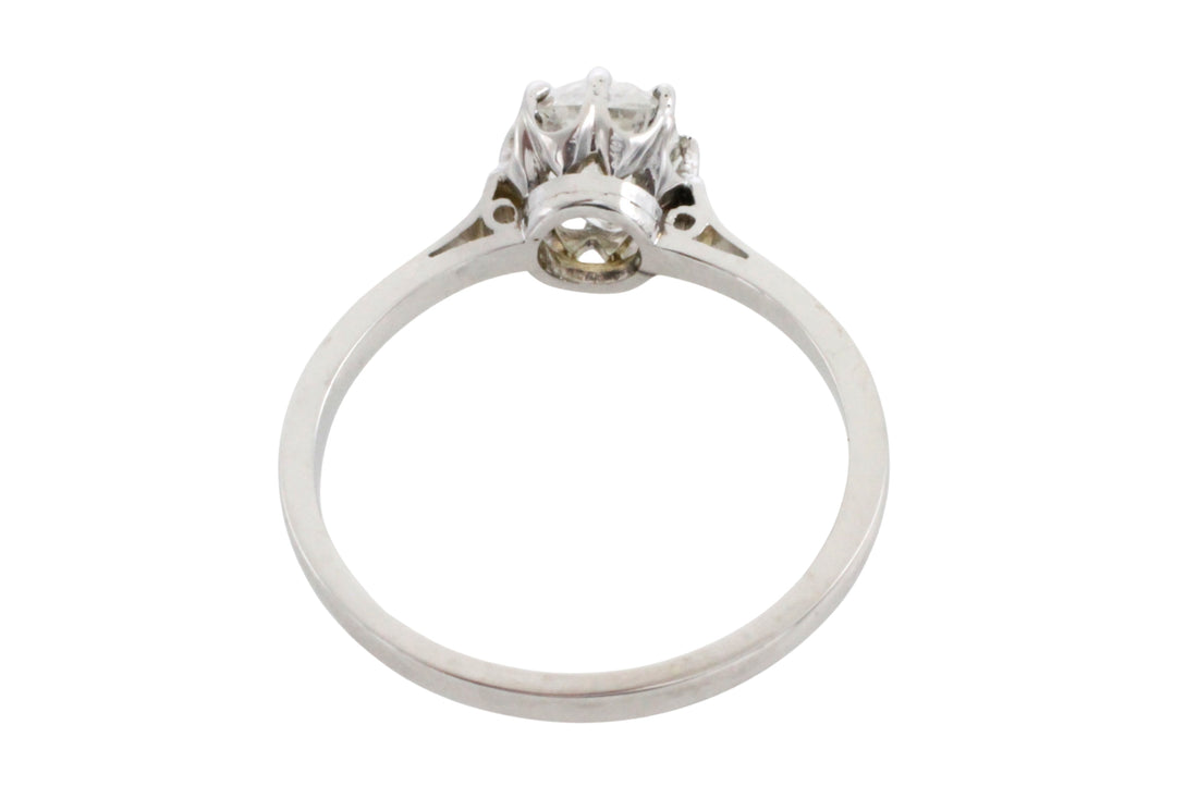 Old mine cut diamond solitaire ring