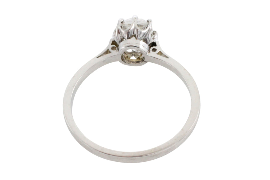 Old mine cut diamond solitaire ring