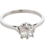 Old mine cut diamond solitaire ring