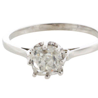 Old mine cut diamond solitaire ring