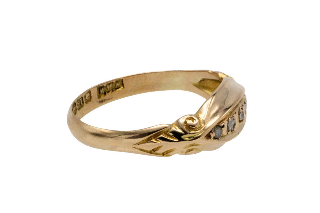 Edwardian rose cut diamond ring from 1918-The Antique Ring Shop