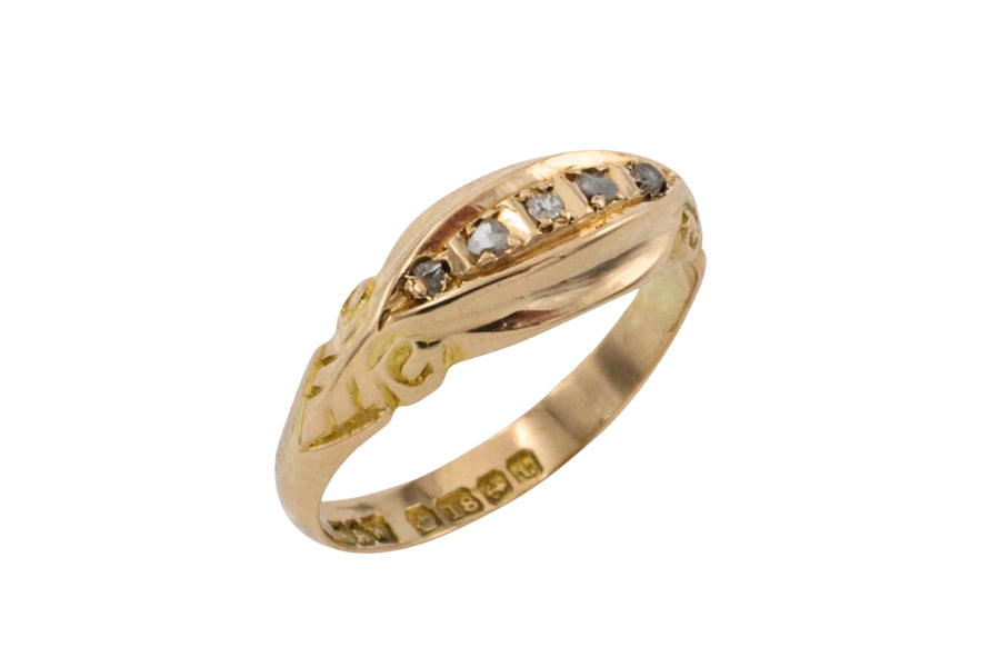Edwardian rose cut diamond ring from 1918-The Antique Ring Shop