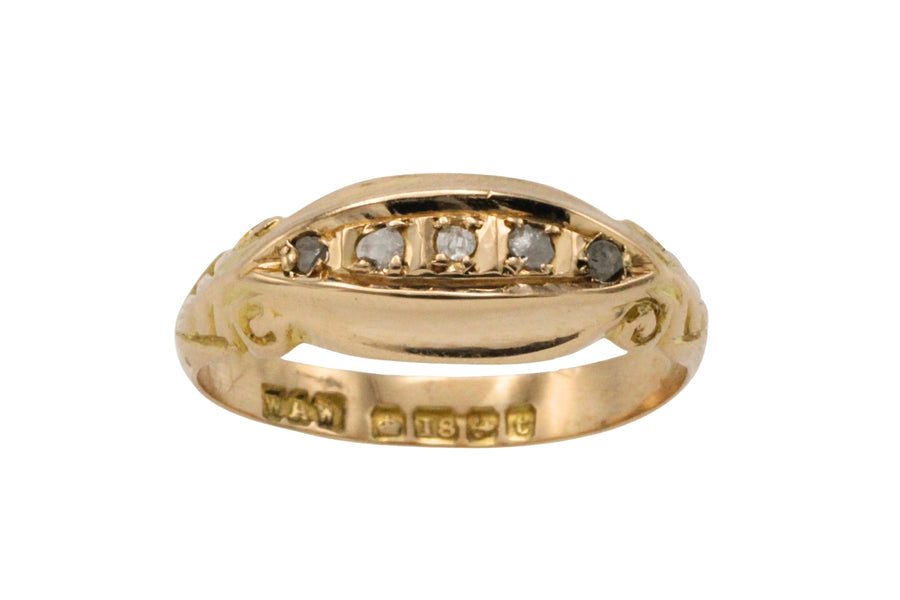 Edwardian rose cut diamond ring from 1918-The Antique Ring Shop
