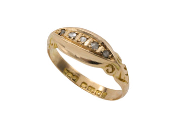Edwardian rose cut diamond ring from 1918-The Antique Ring Shop