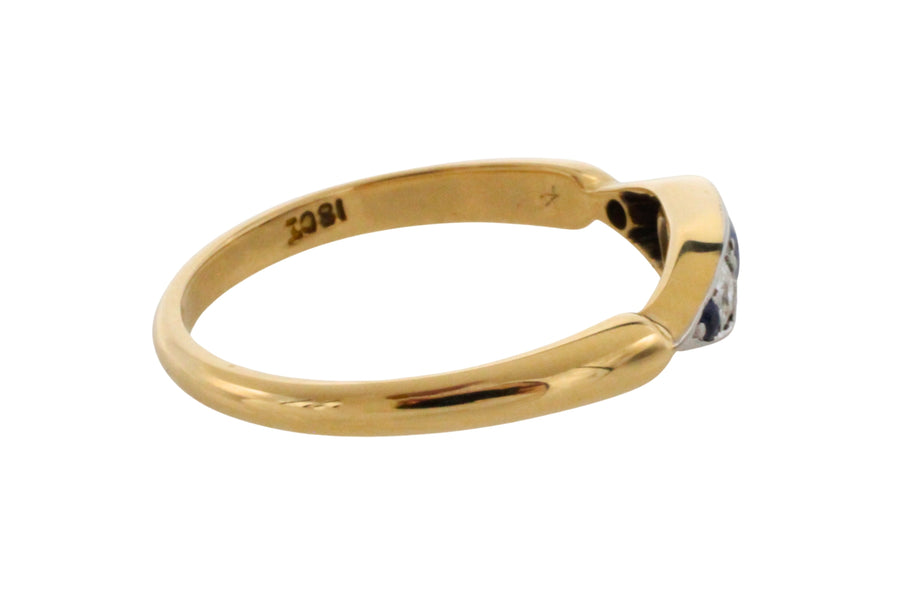 Edwardiaanse ring met saffier en diamant
