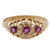 Ruby and rose diamond ring from 1910