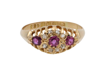 Ruby and rose diamond ring from 1910