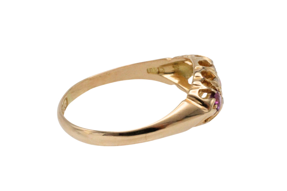 Ruby and rose diamond ring from 1910