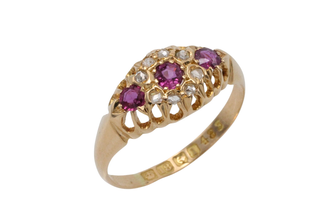 Ruby and rose diamond ring from 1910