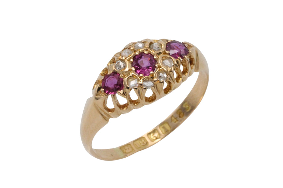 Ruby and rose diamond ring from 1910