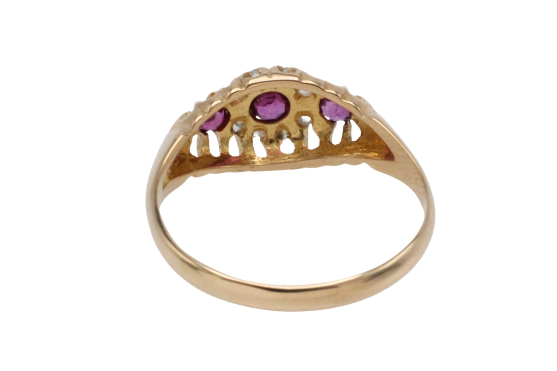Ruby and rose diamond ring from 1910